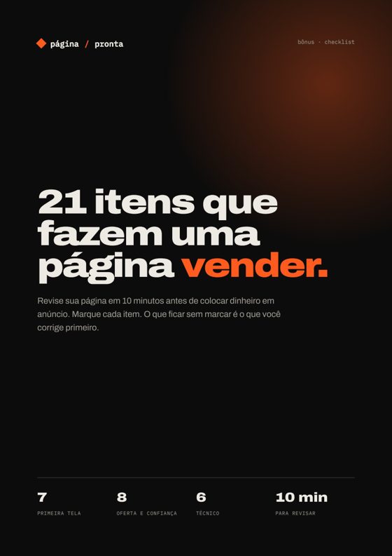 Capa do checklist da página que converte